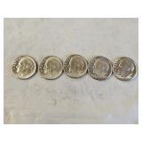 5 1964 BU Silver Roosevelt Dimes