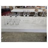 Italy Crystal Tumblers, 2 Wine Decanters, Glasses
