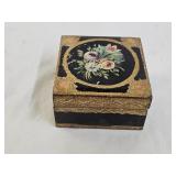 Florence Italy Hand Painted Wood Trinket Box