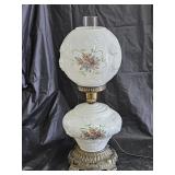 1972 Victorian Style Milk Glass GWTW Lamp