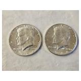 2 1964 BU Silver Kennedy Half Dollars
