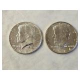 2 1964 BU Silver Kennedy Half Dollars