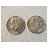 2 1964 BU Silver Kennedy Half Dollars