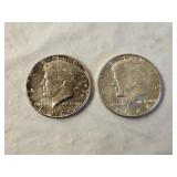 2 1964 BU Silver Kennedy Half Dollars