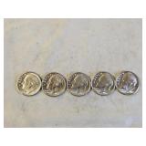5 1964 BU Silver Roosevelt Dimes