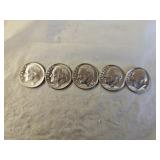 5 1964 BU Silver Roosevelt Dimes