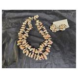 Vintage Japan Coral Necklace & Earrings Set