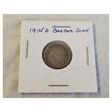 1914D Silver Barber Dime