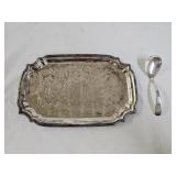 Towle Silver Plate Tray, Sheffield SP Ladle