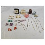 Assortment of Jewelry Boxes & Jewelry