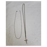 14K Gold Filled Crucifix Pendant, 2 Necklaces