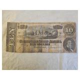 1864 Confederate States of America Ten Dollar Note
