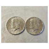 2 1964 BU Silver Kennedy Half Dollars
