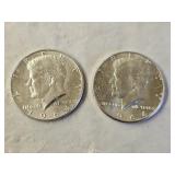 2 1964 BU Silver Kennedy Half Dollars