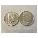 2 1964 BU Silver Kennedy Half Dollars