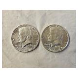 2 1964 BU Silver Kennedy Half Dollars