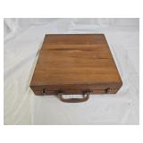 Vintage Walnut Velvet Lined Flatware Carrying Case