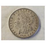 1921 D Morgan Silver Dollar AU