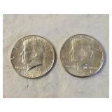 2 1964 BU Silver Kennedy Half Dollars
