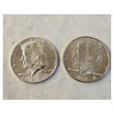 2 1964 BU Silver Kennedy Half Dollars