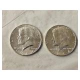 2 1964 BU Silver Kennedy Half Dollars