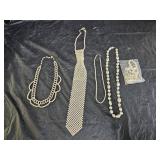 Baroque Pearl and Faux Pearl Tie and Necklaces
