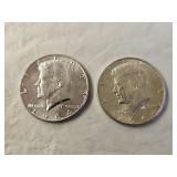 2 1964 BU Silver Kennedy Half Dollars