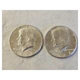 2 1964 BU Silver Kennedy Half Dollars