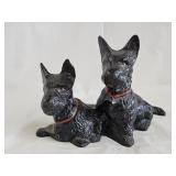 Antique Hubley Cast Iron Dble Scotty Dog Door Stop