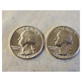 2 1964 BU Silver Washington Quarters