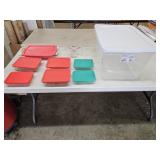 Tote, Pyrex Covered Glass Dishes & Measuring Cup