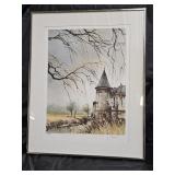 Le Chateau De Leyssac Lithograph Signed D'Izarny