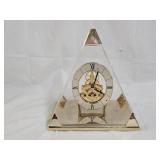 Vintage Seiko Lucite Pyramid Skeleton Mantle Clock