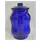 Vintage Planters Cobalt Blue General Store Jar