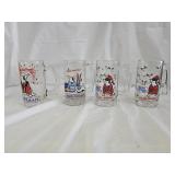 4 1987 Bud Light Spud McKenzie Beer Mugs
