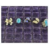 5 Vintage Fashion Costume Rings