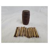 Vintage Wood Match Safe and Miniature Clothespins