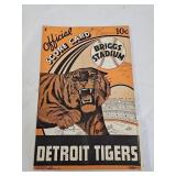 Detroit Tigers 1940 Official Scorecard Program