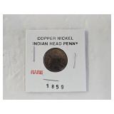 1859 Copper Nickel Indian Head Penny