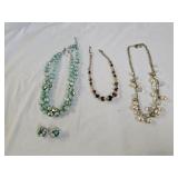 3 Designer Fashion Necklaces and Earrings