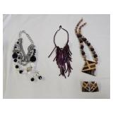 3 Designer Fashion Necklaces and Earrings