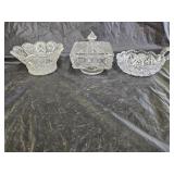 Early American Pressed Glass Nappy & Candy Dishes
