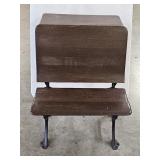 Antique Columbia Oak Cast Iron School Desk