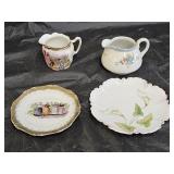 Vintage Hand Painted Creamers and Plates