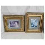 2 Victorian Prints with Gilded Frames