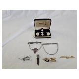 Vintage Cuff Links, Tie Bars and Clips