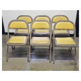 6 Metal Padded Folding Chairs