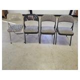 4 Metal Padded Folding Chairs
