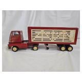 Vintage 1960s Tonka Red Semi & Livestock Trailer