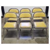 6 Metal Padded Folding Chairs